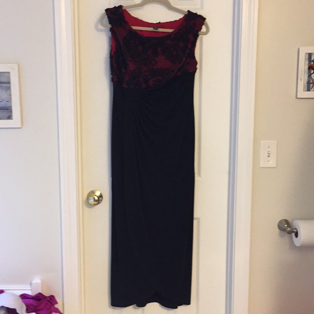 Red and black dress